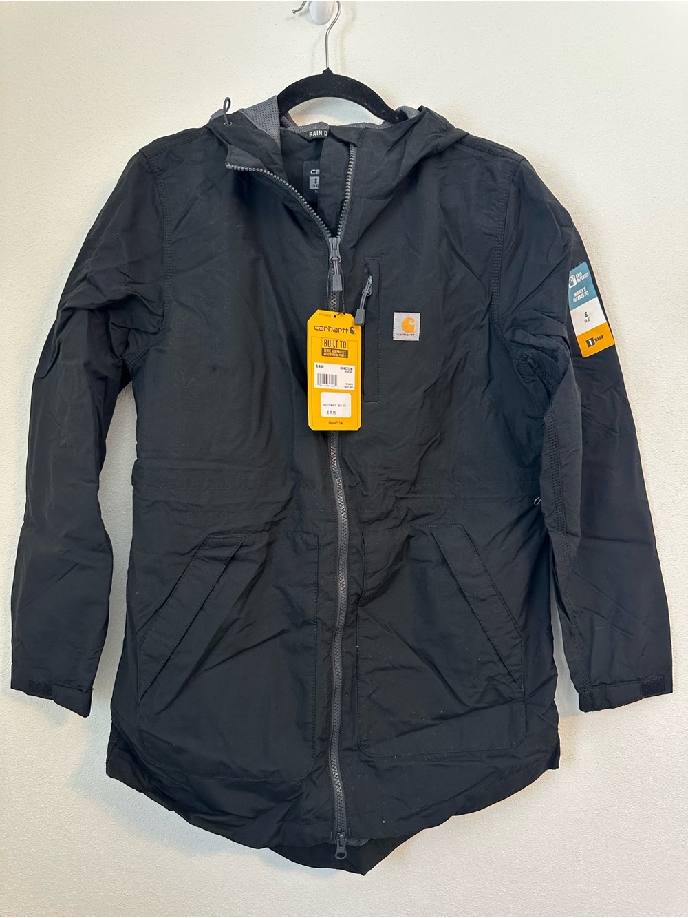 CARHARTT Rockford Rain Jacket Womens Black Size Small NWT